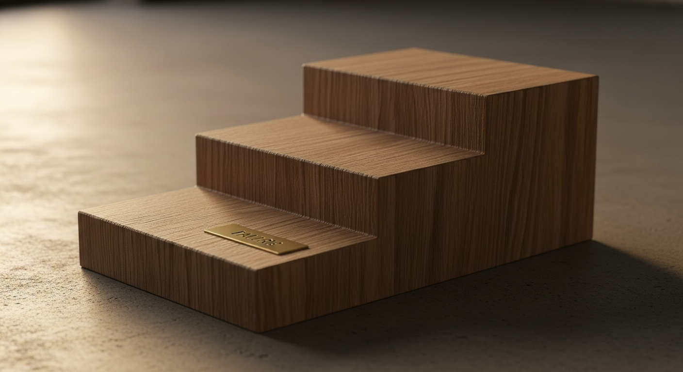 Forest path with three clear steps forward